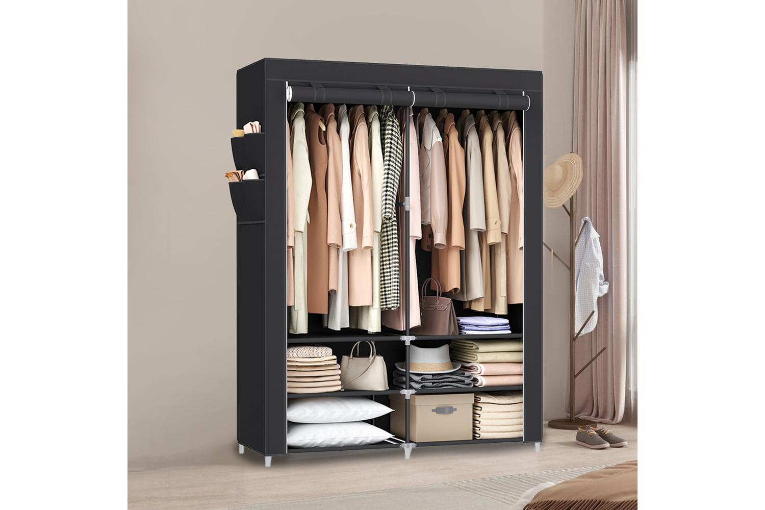 Wardrobe | Clothes Storage | Steel And Fabric | 127 X 45 X 176 Cm