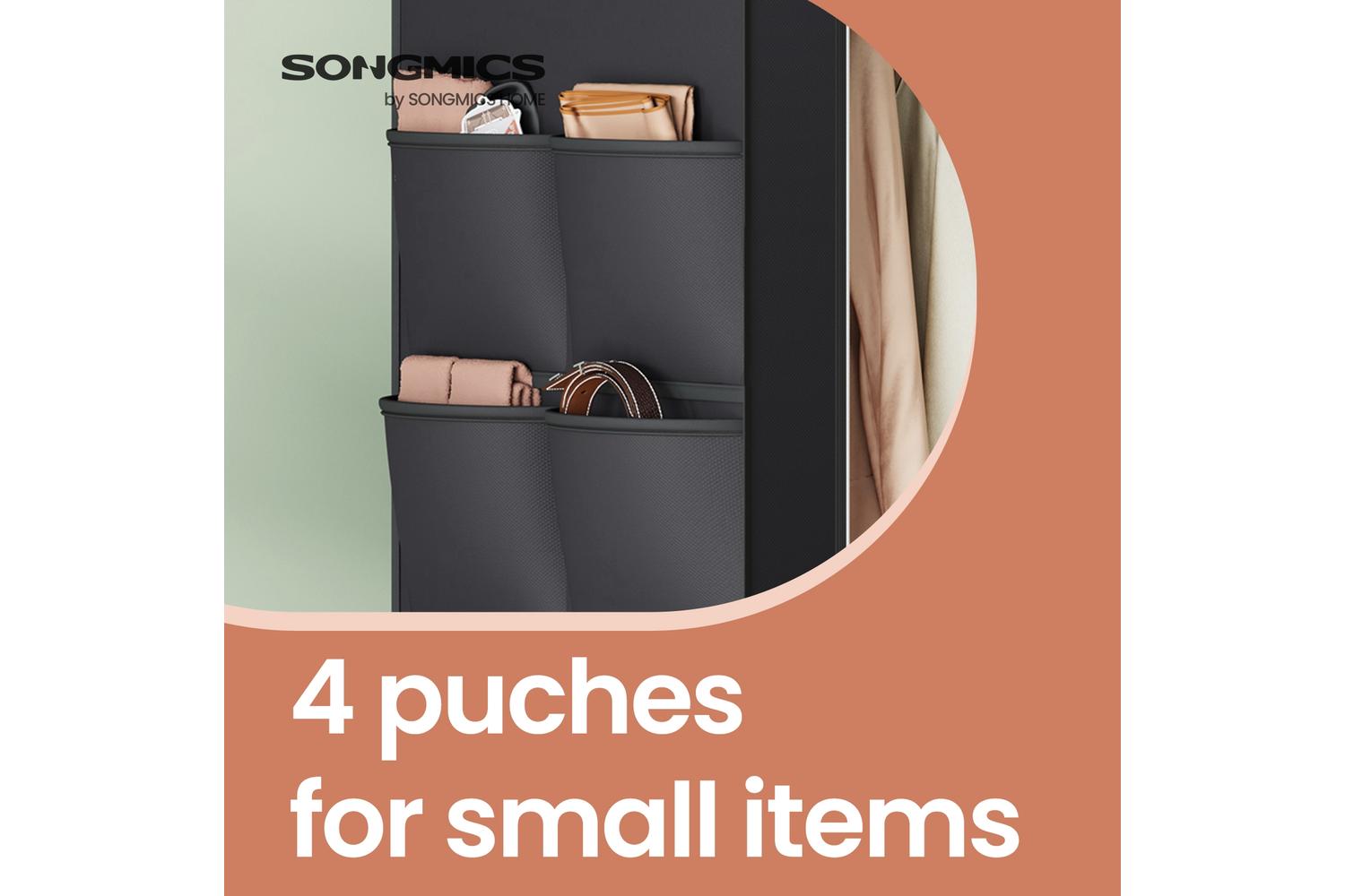 Wardrobe | Clothes Storage | Steel And Fabric | 127 X 45 X 176 Cm-3