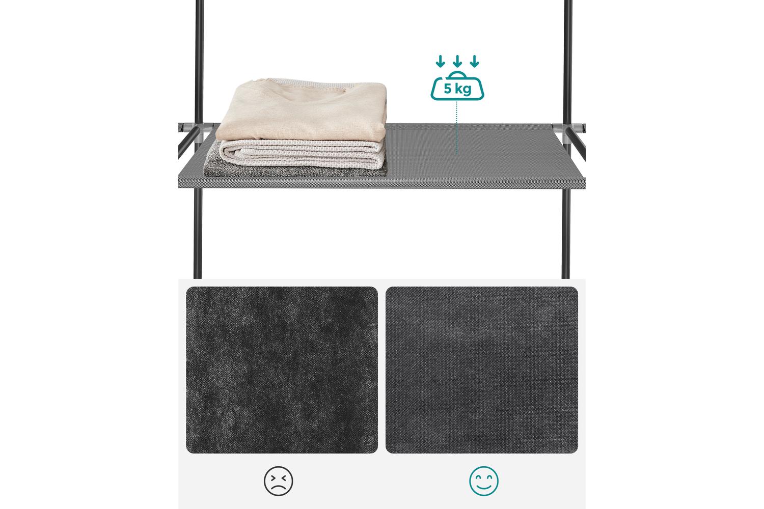 Wardrobe | Clothes Storage | Steel & Non-woven Fabric | 127 X 45 X 176 Cm-4