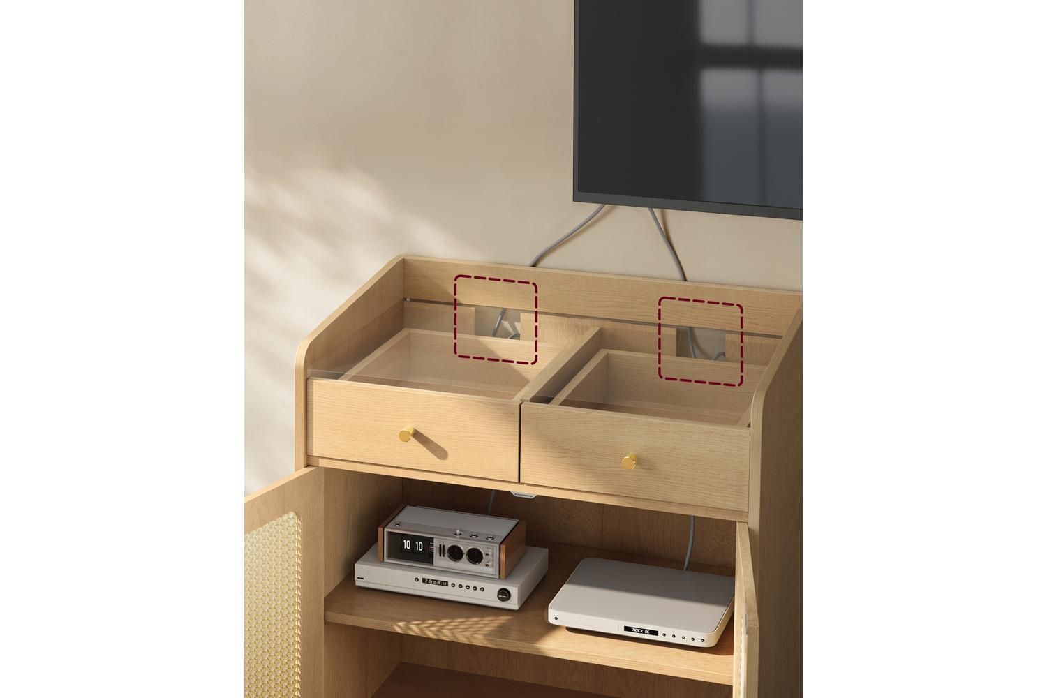 Vasagle Storage Cabinet | Boho Style | Wooden Legs | Adjustable Shelf-4