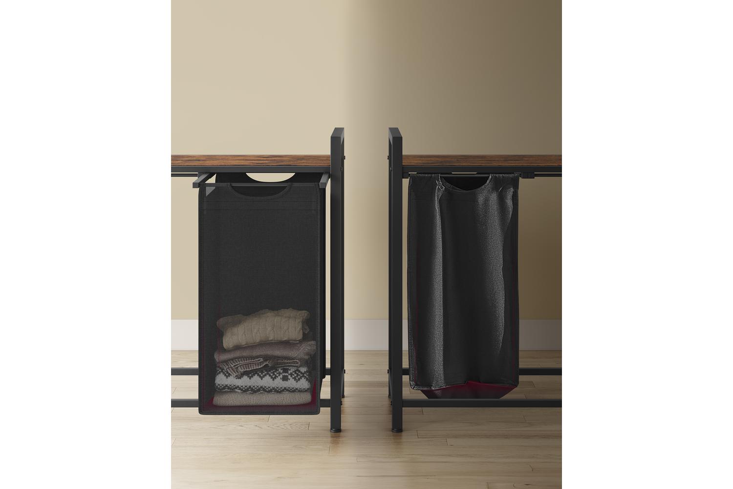 Laundry Hamper | Double Compartment | Steel And Mdf | 92 Litre-4