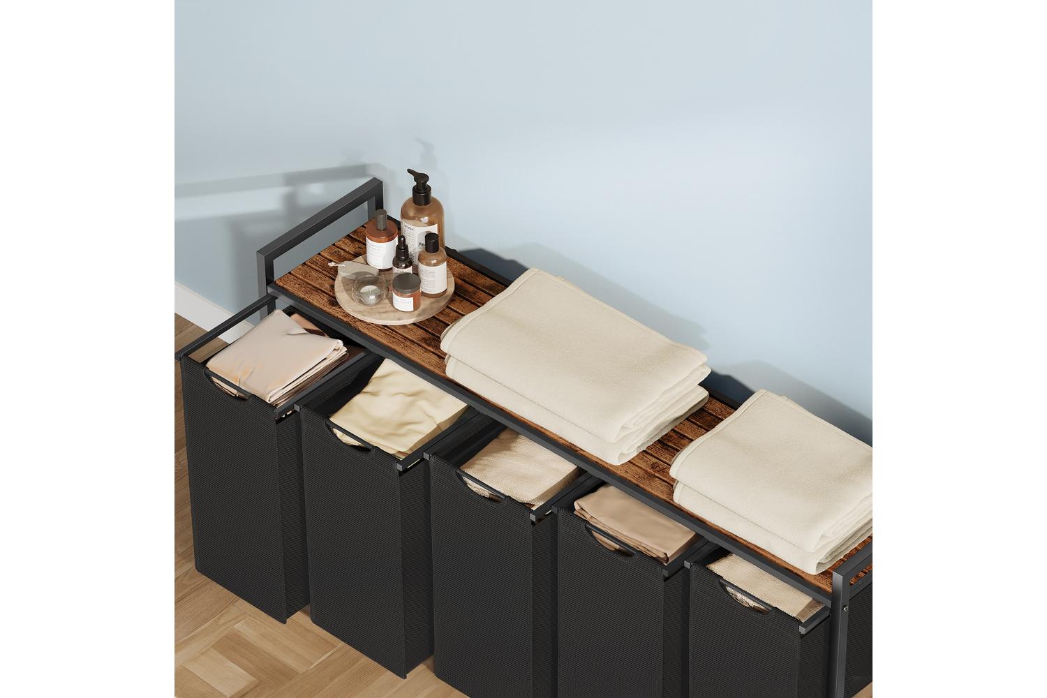 Laundry Hamper | Laundry Basket | Mdf & Steel | 143.5 X 33 X 72 Cm-5