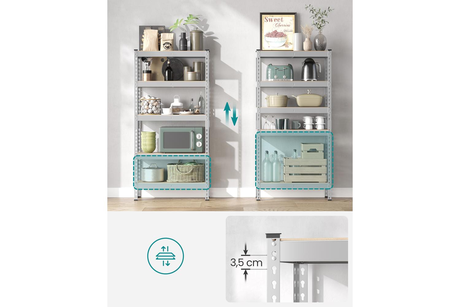 Songmics Shelving Unit | Garage Shelving | Steel & Mdf | 5-tier | 11.8 X 29.5 X 59.1 Inches-3