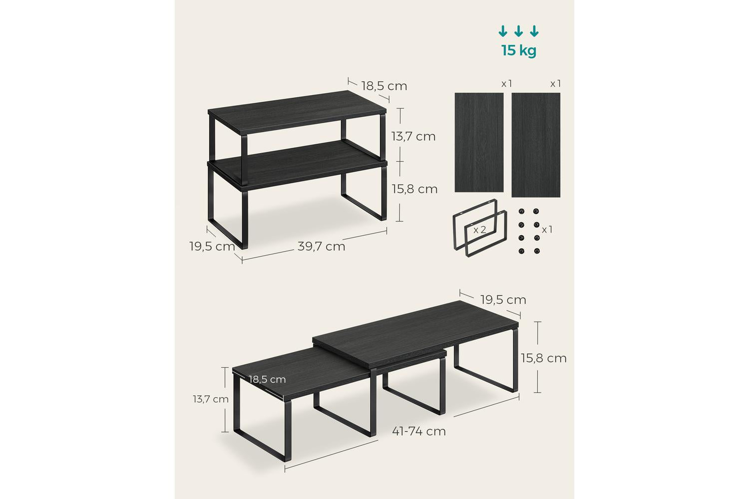 Storage Rack | Storage Shelf | Engineered Wood And Metal | Adjustable-5