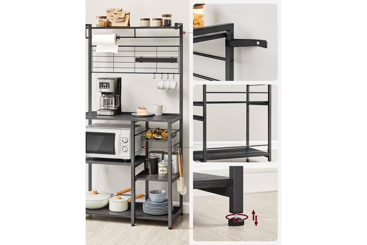Kitchen Shelf | Kitchen Storage Shelf | Particle Board And Steel | Adjustable-2