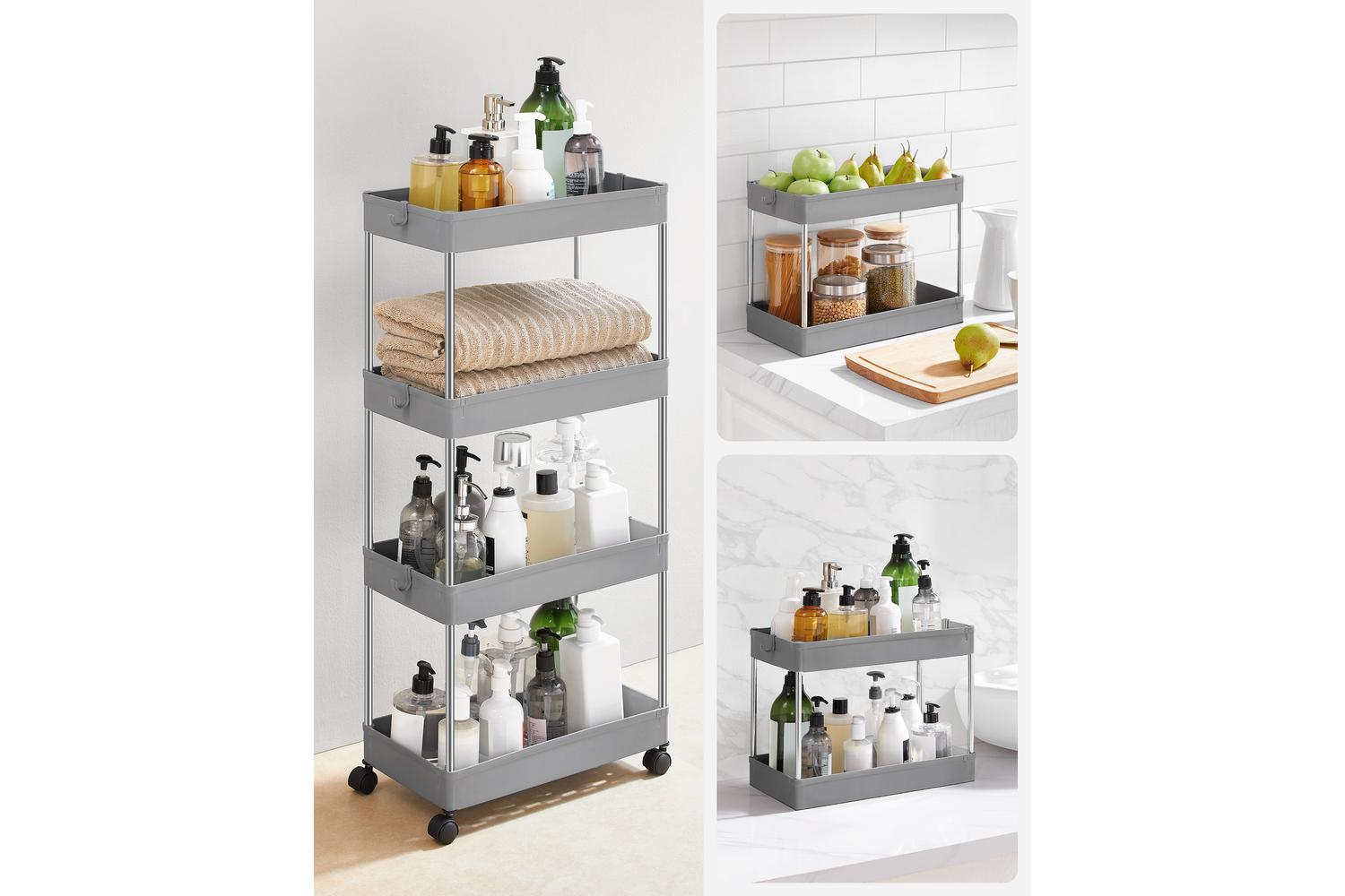 Kitchen Storage Rack | Storage Cart | Polypropylene & Metal | 4-tier-5