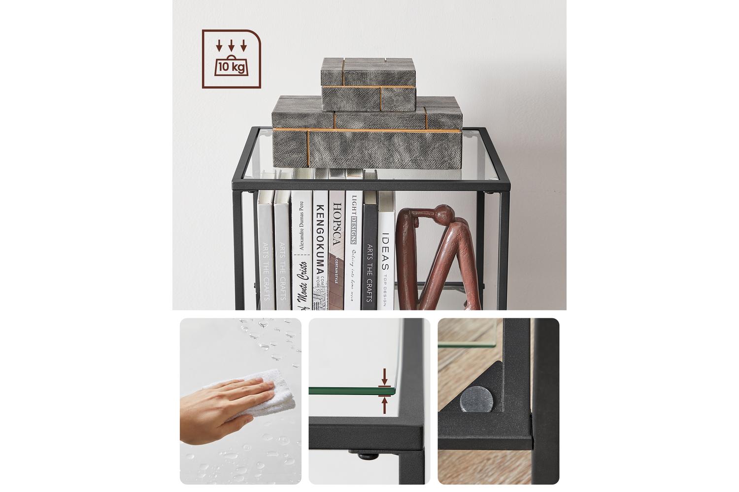 Vasagle Storage Rack | 5-tier | Tempered Glass & Steel | 30 X 40 X 124.5 Cm-3