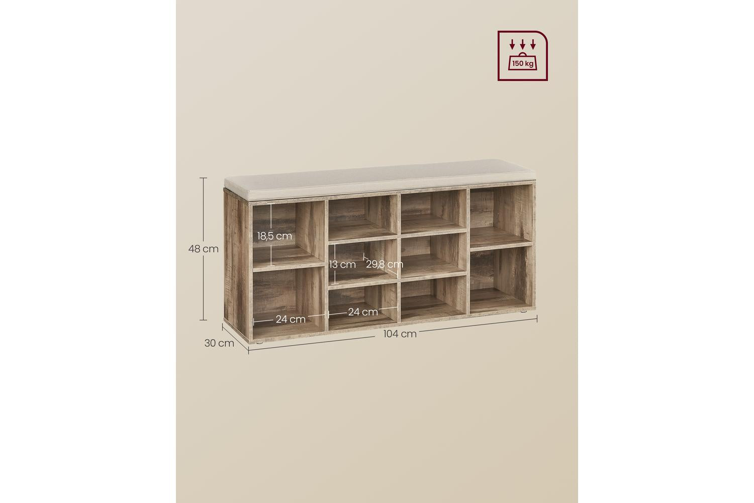 Shoe Bench | Storage Bench | Particle Board | Standard Size-5