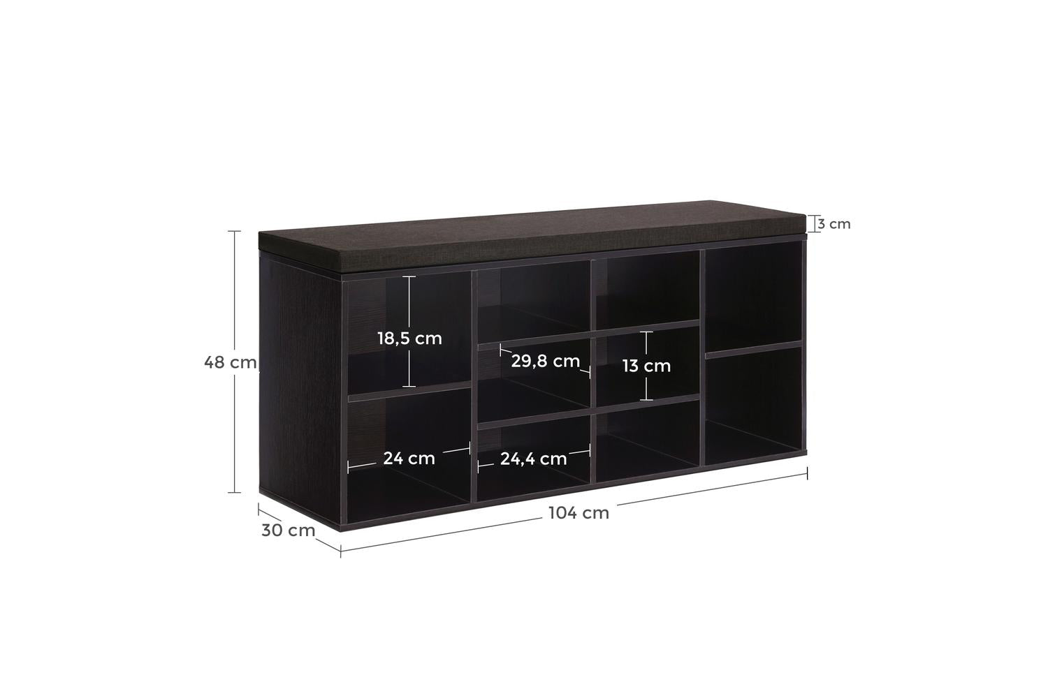 Shoe Bench | Storage Bench | Particleboard | 104 X 30 X 48 Cm-4