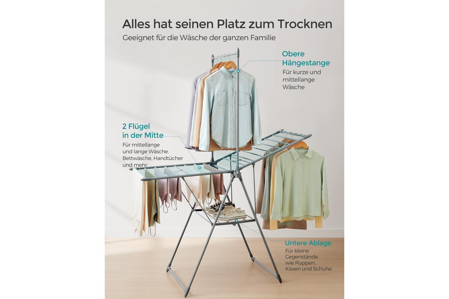 Clothes Drying Rack | Clothes Airer | Steel | Large-2