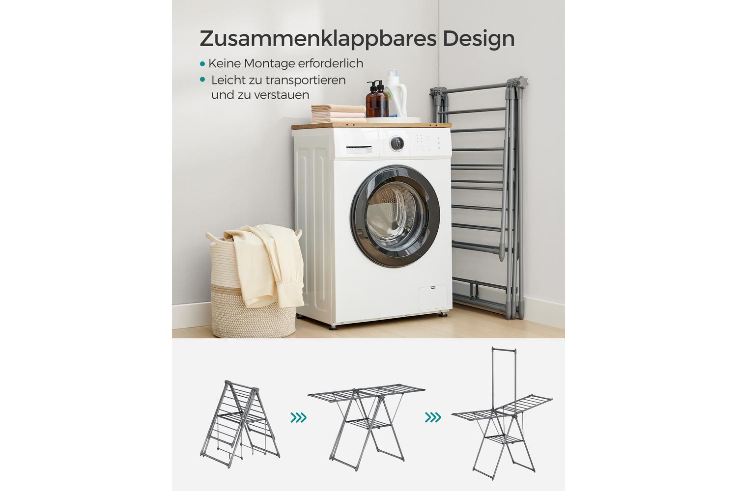 Clothes Drying Rack | Clothes Airer | Steel | Large-4