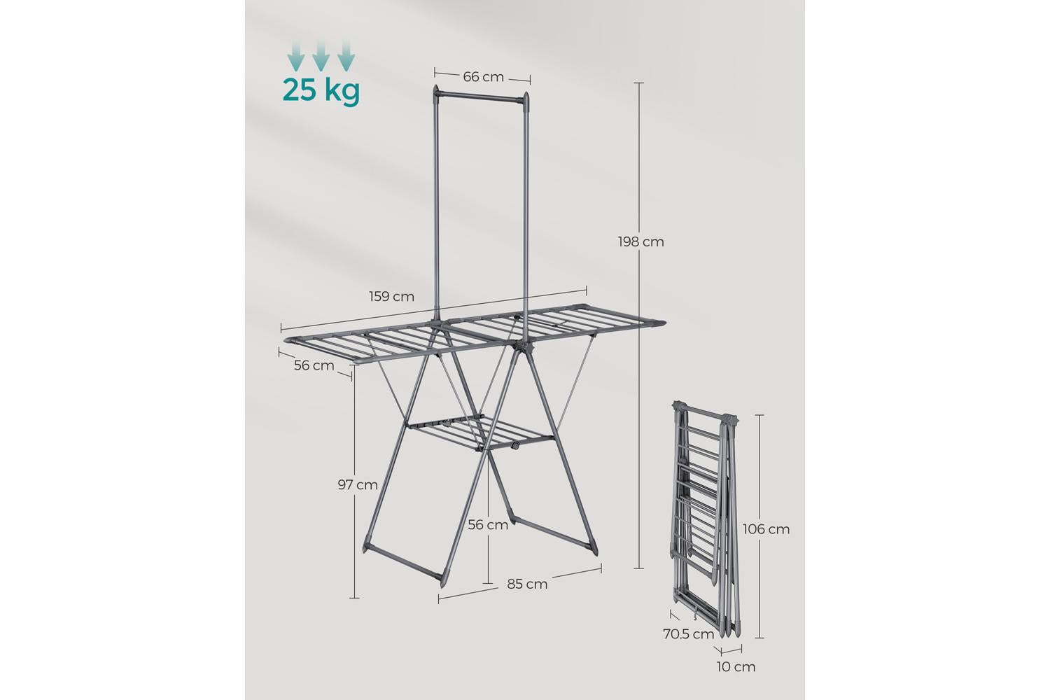Clothes Drying Rack | Clothes Airer | Steel | Large-5