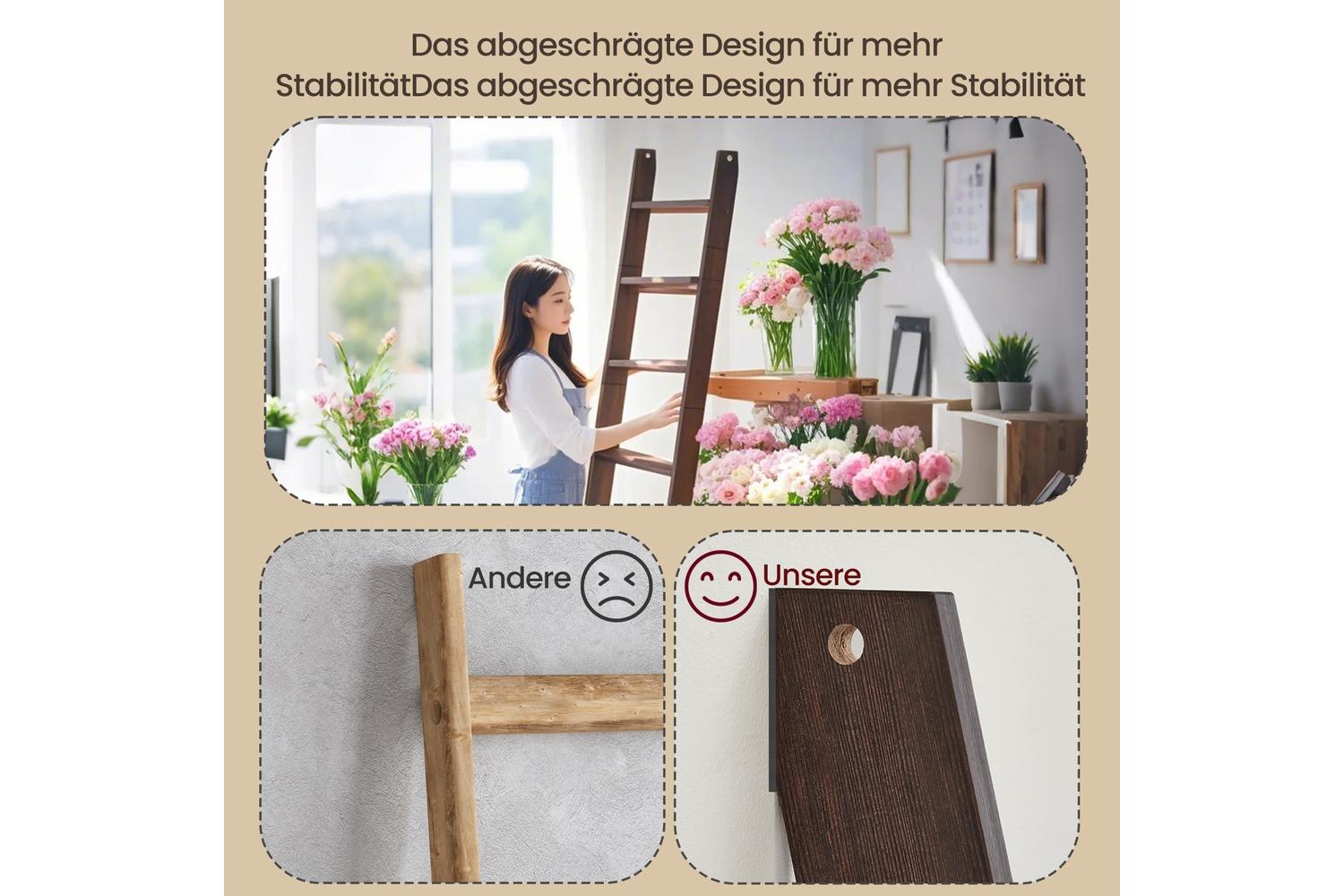 Blanket Shelf | Ladder Shelf | Chipboard | 160 Cm-5
