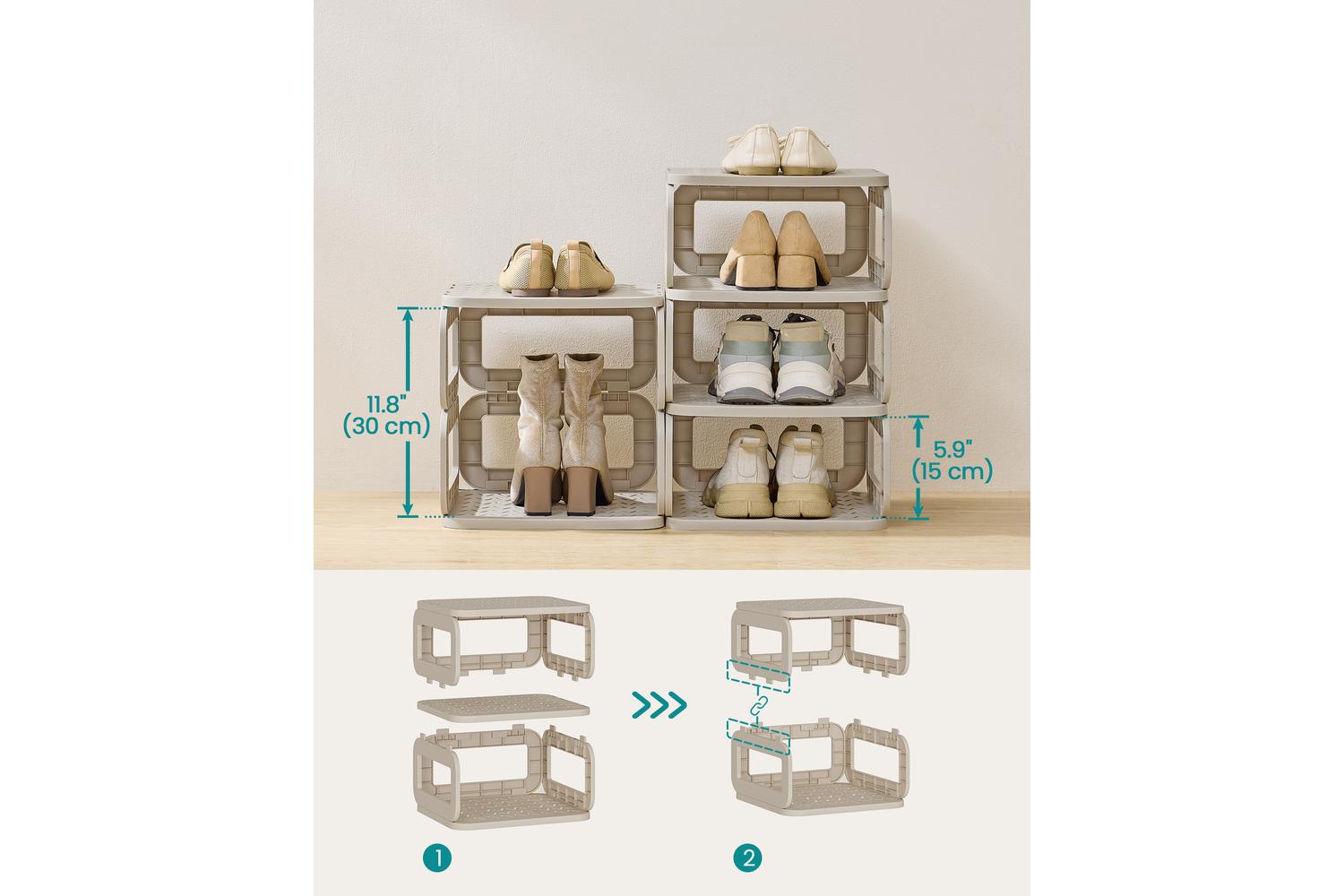 Shoe Rack | Shoe Storage Organiser | Plastic | 10 Compartment-2