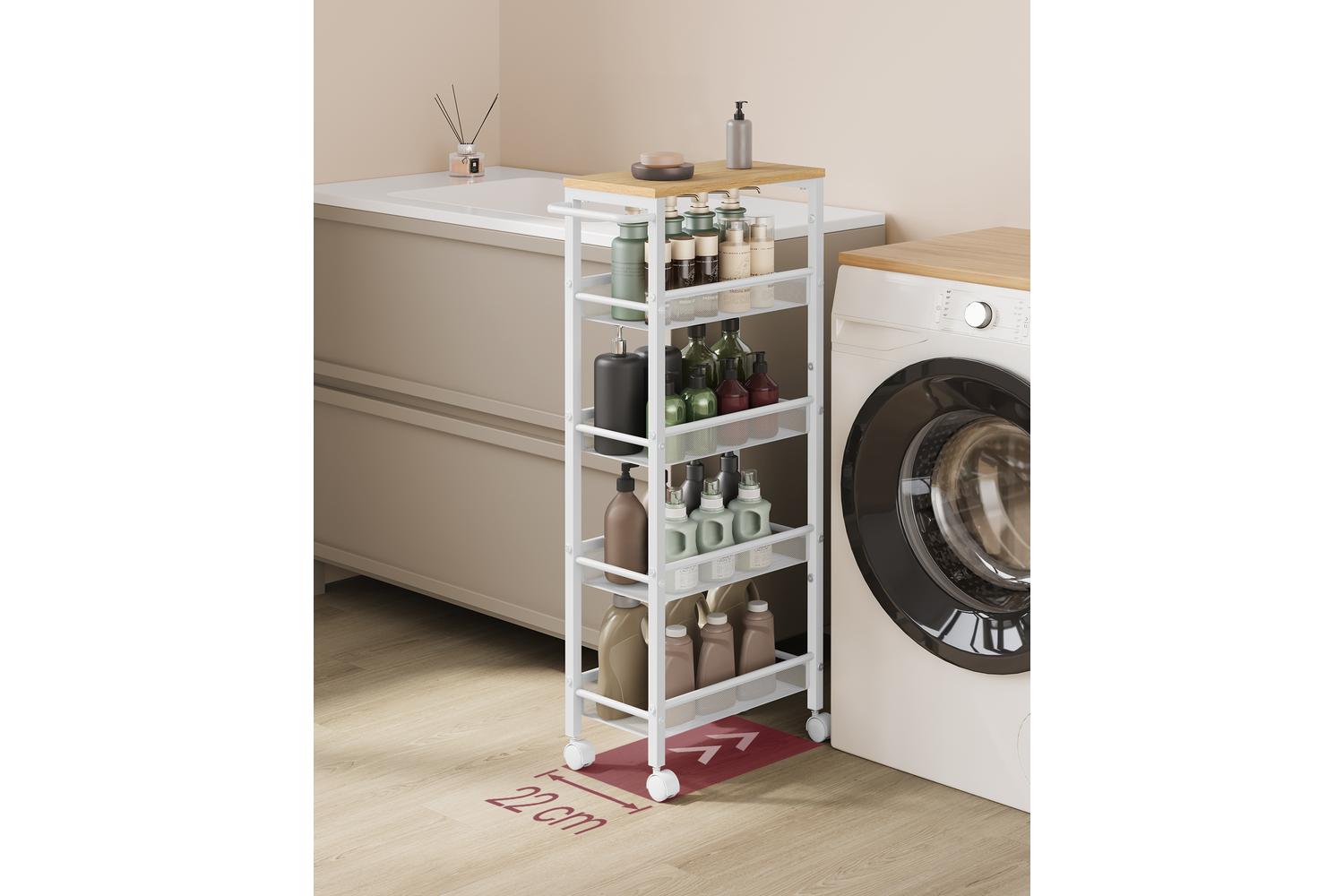 Vasagle Storage Cart | Steel Frame | Five Tier | Narrow Design-2
