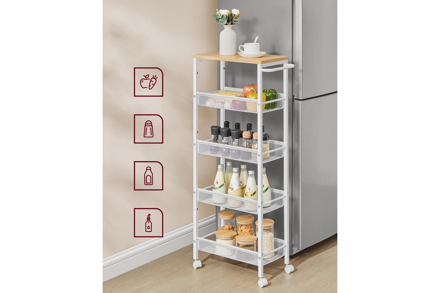 Vasagle Storage Cart | Steel Frame | Five Tier | Narrow Design-3