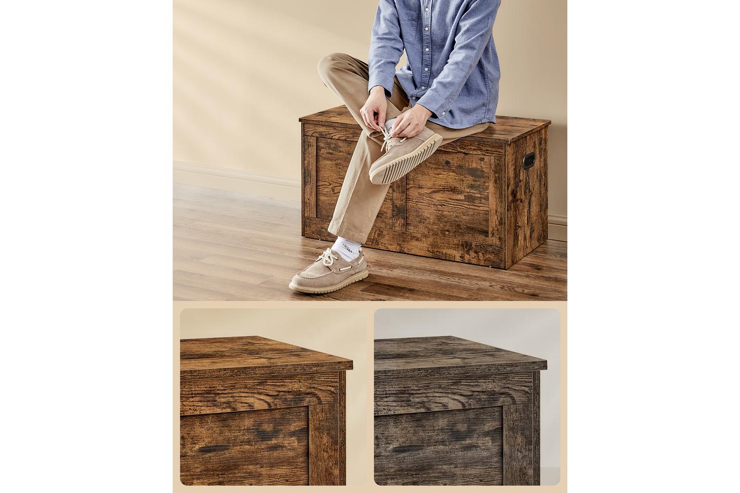 Shoe Bench | Storage Bench | Wood Effect | 80cm-3
