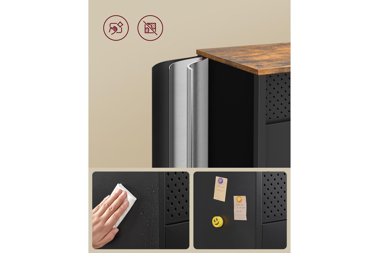 Songmics Storage Cabinet | Particleboard And Steel | 40 X 110 X 76 Cm-2