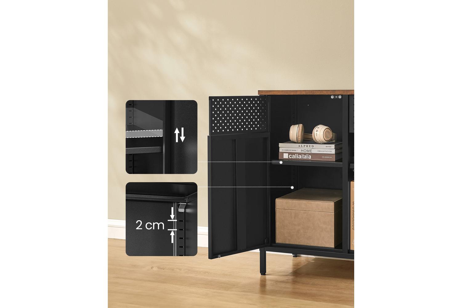Songmics Storage Cabinet | Particleboard And Steel | 40 X 110 X 76 Cm-4
