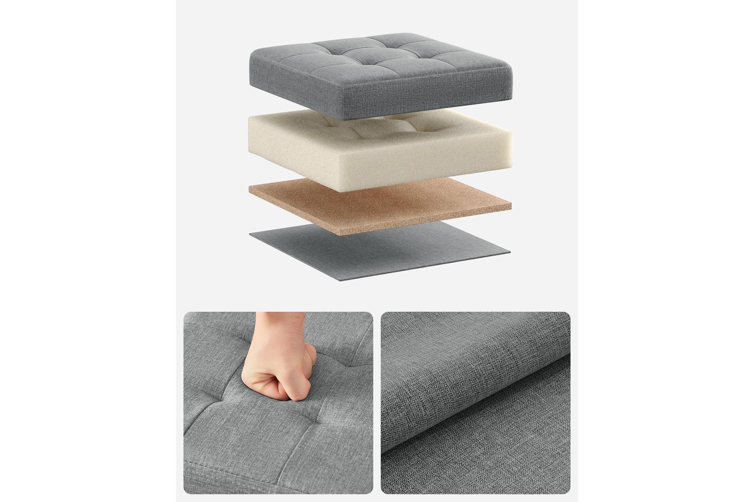 Storage Ottoman | Storage Box | Linen-look Fabric | 30 X 30 X 30 Cm-2