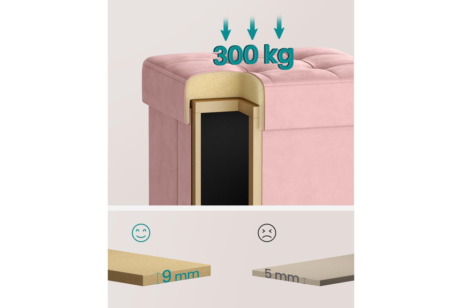 Ottoman | Storage Bench | Velvet | 38 X 38 X 40 Cm-4