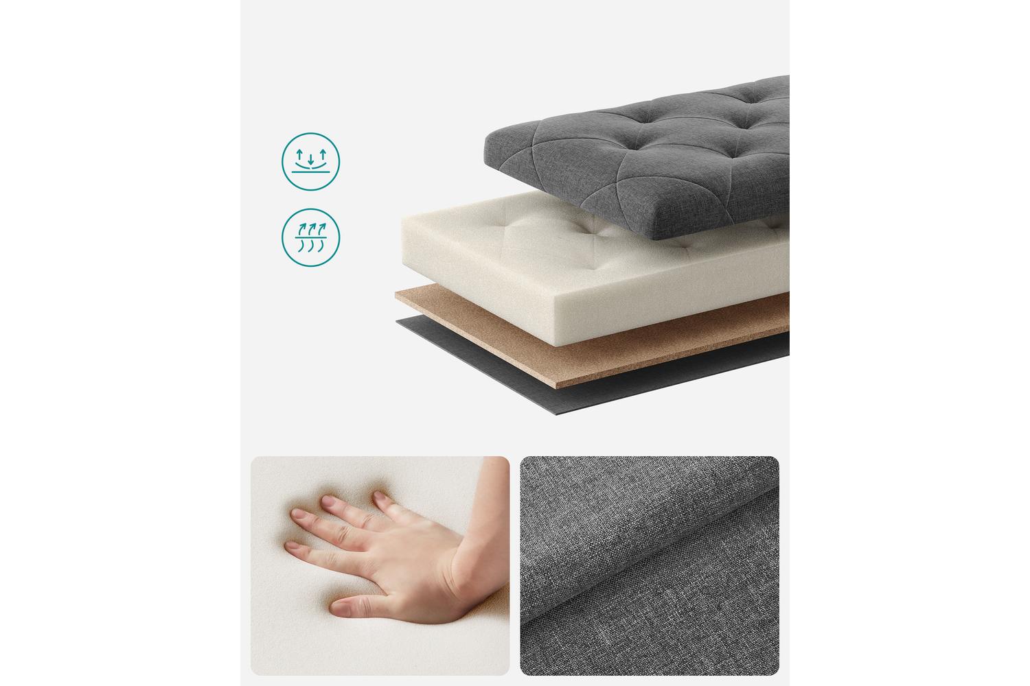 Storage Ottoman | Ottoman | Linen Look | 40 X 76 X 40 Cm-3