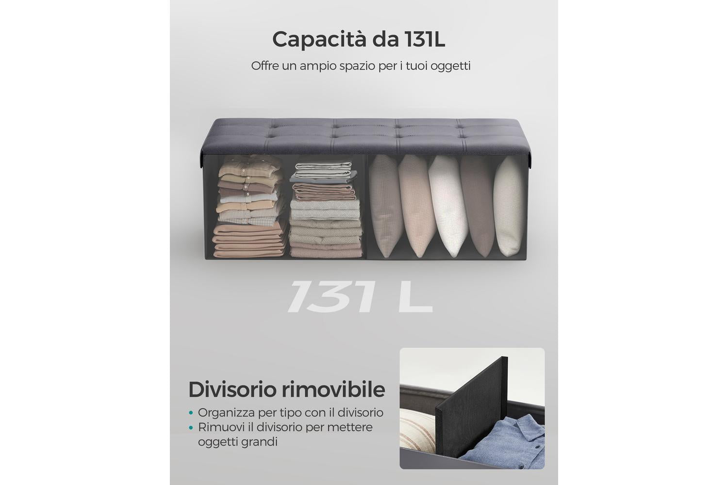 Storage Ottoman | Storage Bench | Synthetic Leather | 110cm-3