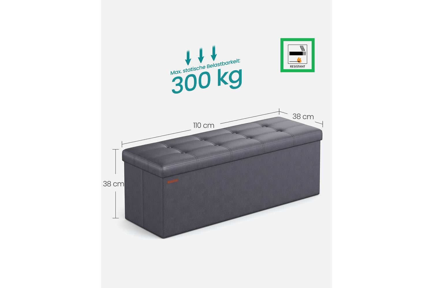 Storage Ottoman | Storage Bench | Synthetic Leather | 110cm-4