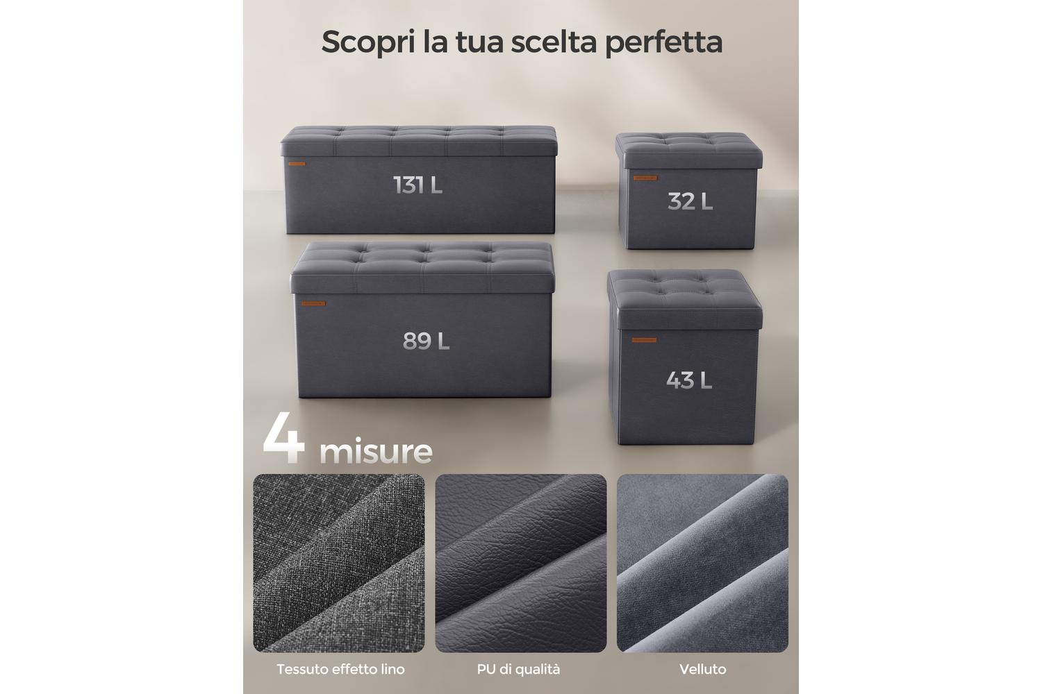 Storage Ottoman | Storage Bench | Synthetic Leather | 110cm-5