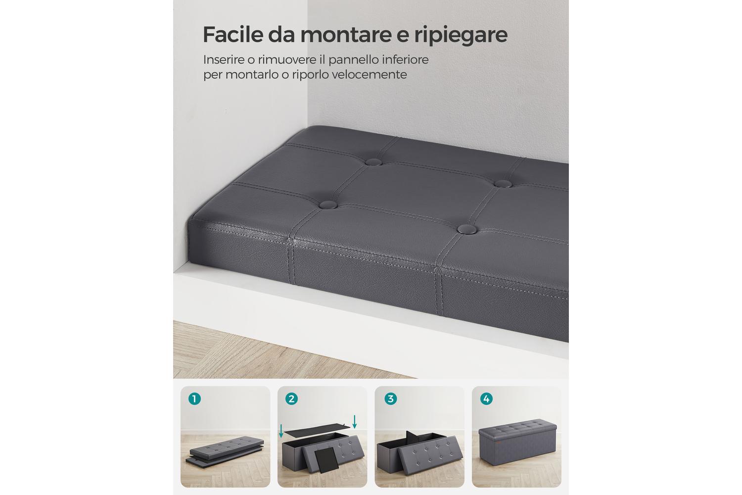 Storage Ottoman | Storage Bench | Synthetic Leather | 110cm-6