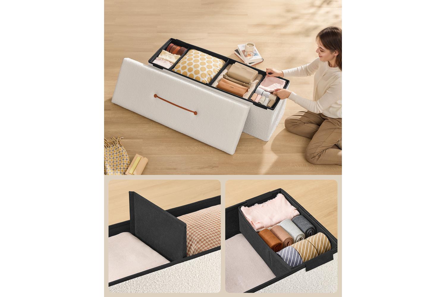 Ottoman Storage Bench | Plush Smiley Face | 110cm-4