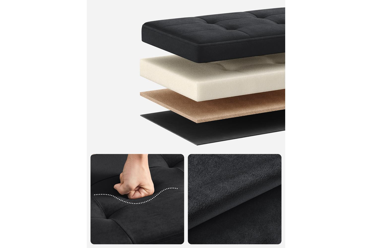 Storage Ottoman | Storage Bench | Velvet | 31 X 41 X 31 Cm-2