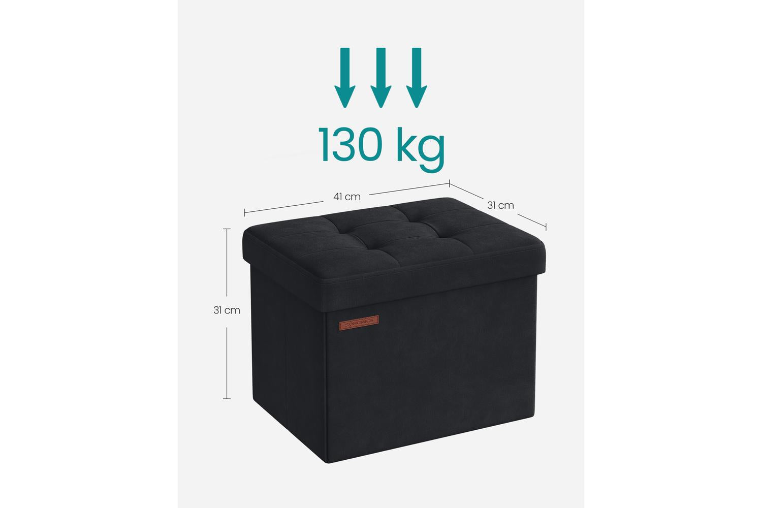 Storage Ottoman | Storage Bench | Velvet | 31 X 41 X 31 Cm-4