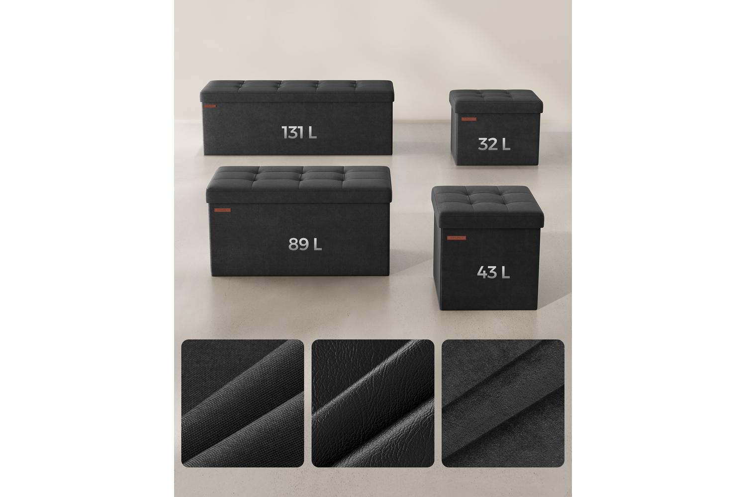 Storage Ottoman | Storage Bench | Velvet | 31 X 41 X 31 Cm-5
