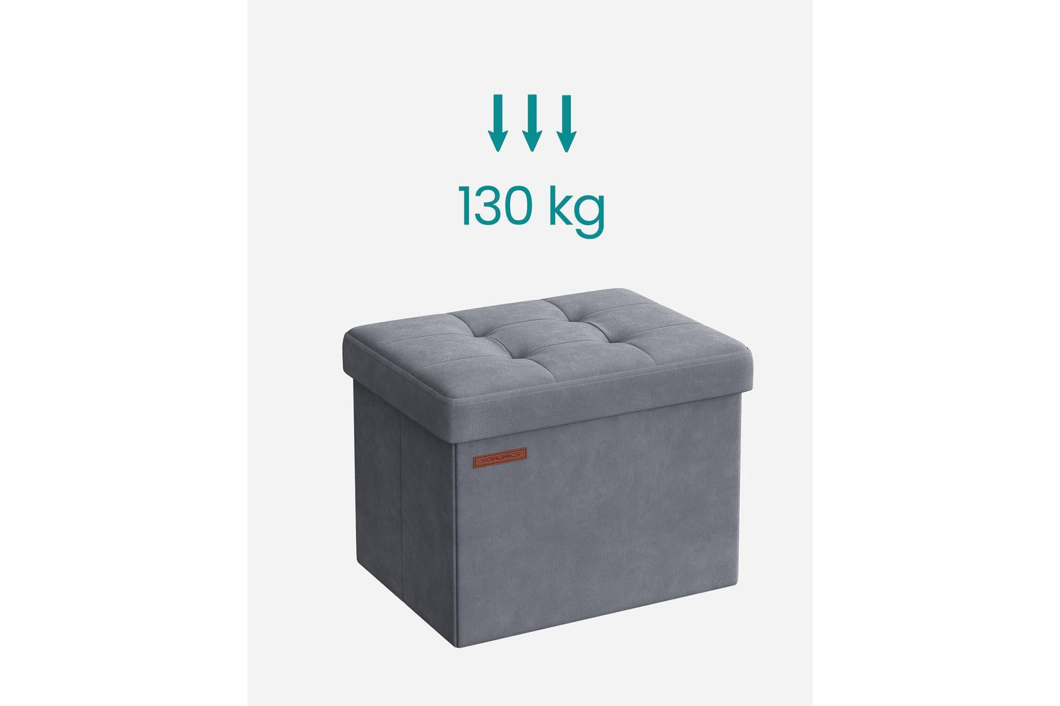 Storage Ottoman | Storage Box | Linen-look Fabric | 32 Litre-4