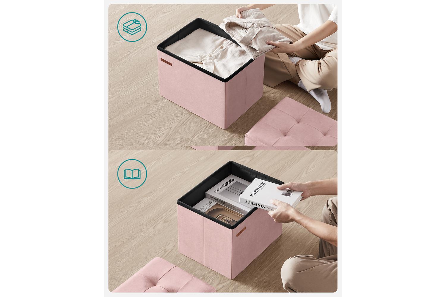 Storage Ottoman | Storage Box | Linen-look Fabric | 32 Litre-3