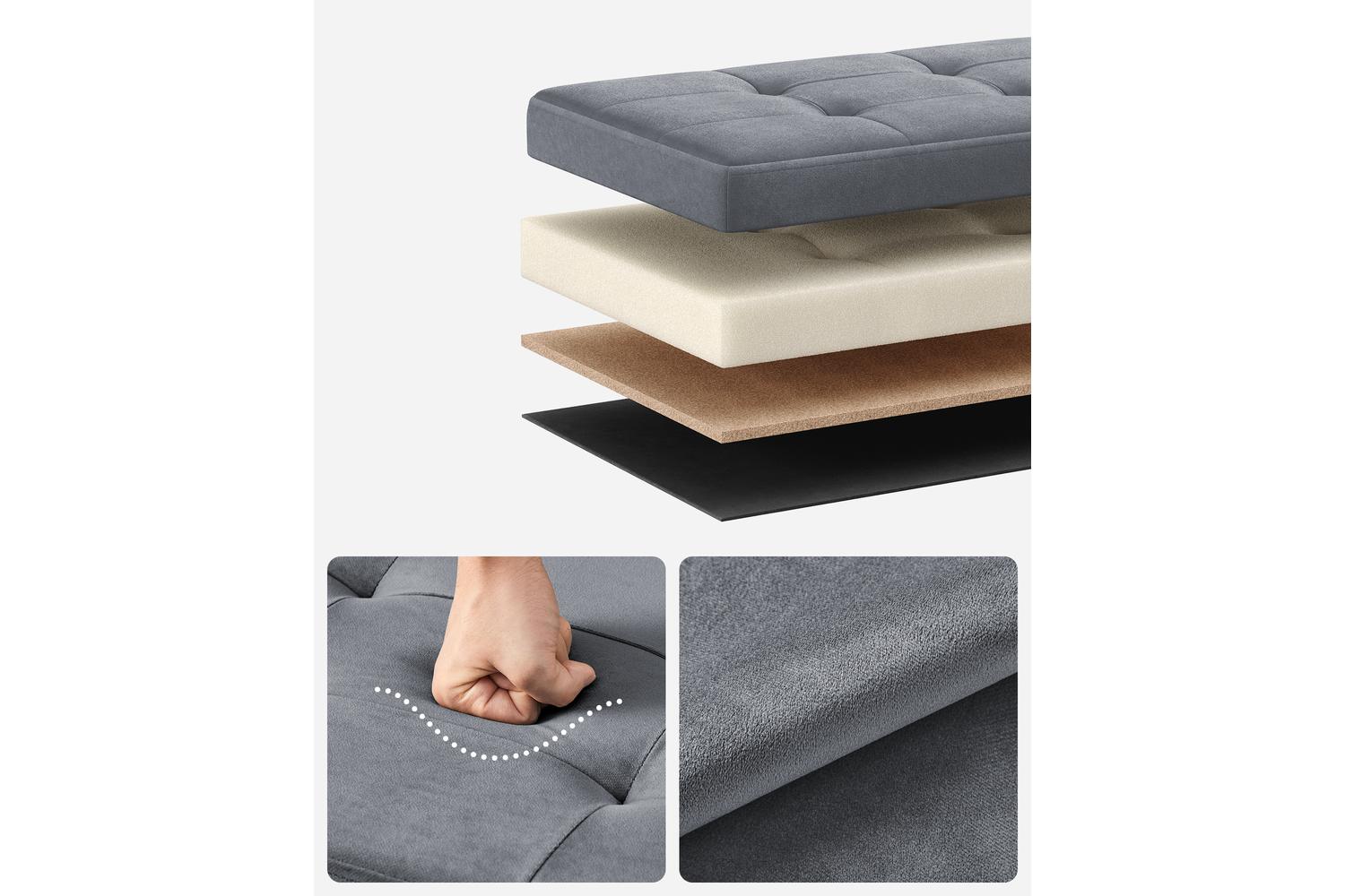Storage Ottoman | Storage Box | Linen-look Fabric | 38 X 38 X 38 Cm-3