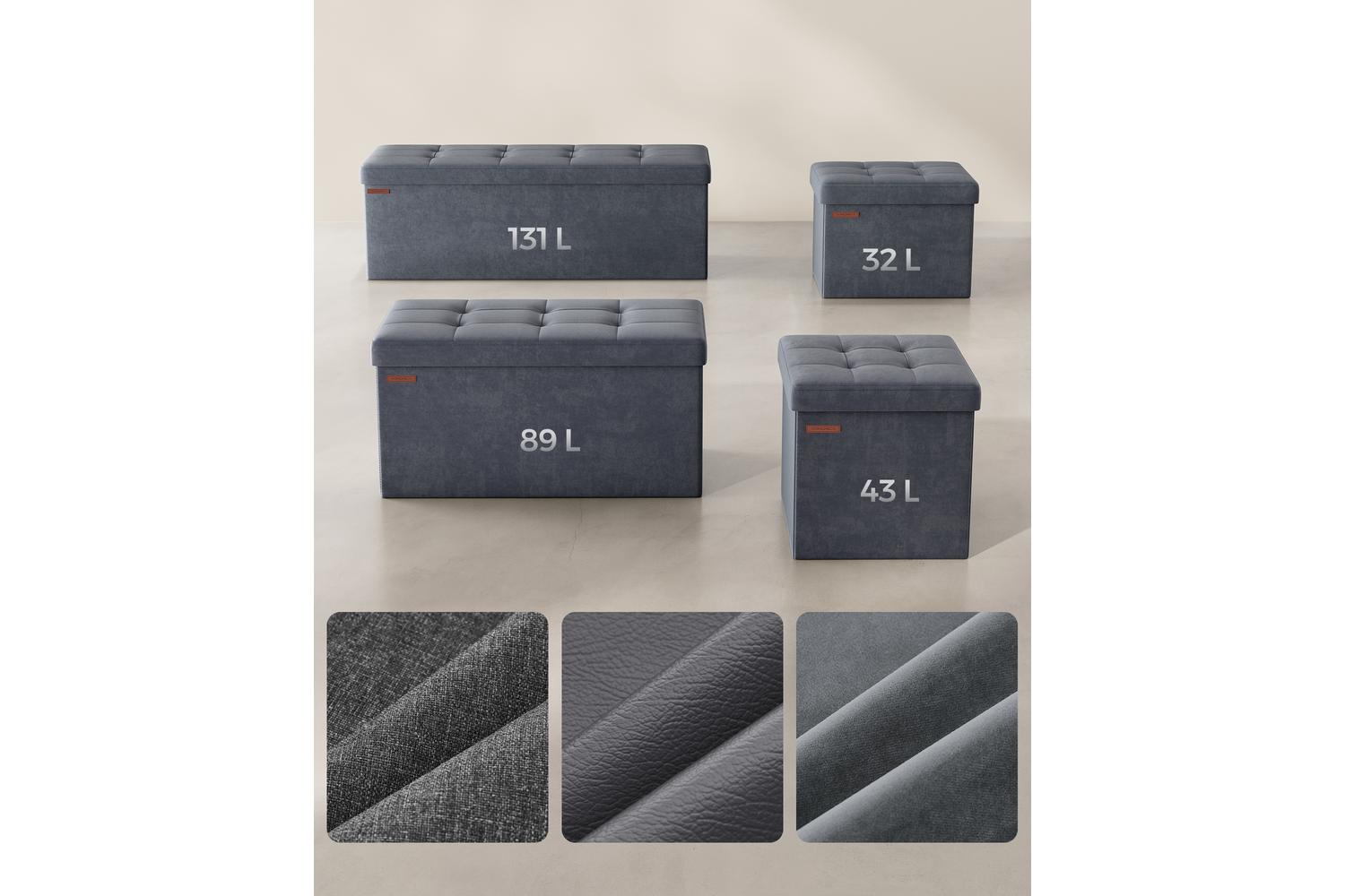 Storage Ottoman | Storage Box | Linen-look Fabric | 38 X 38 X 38 Cm-6