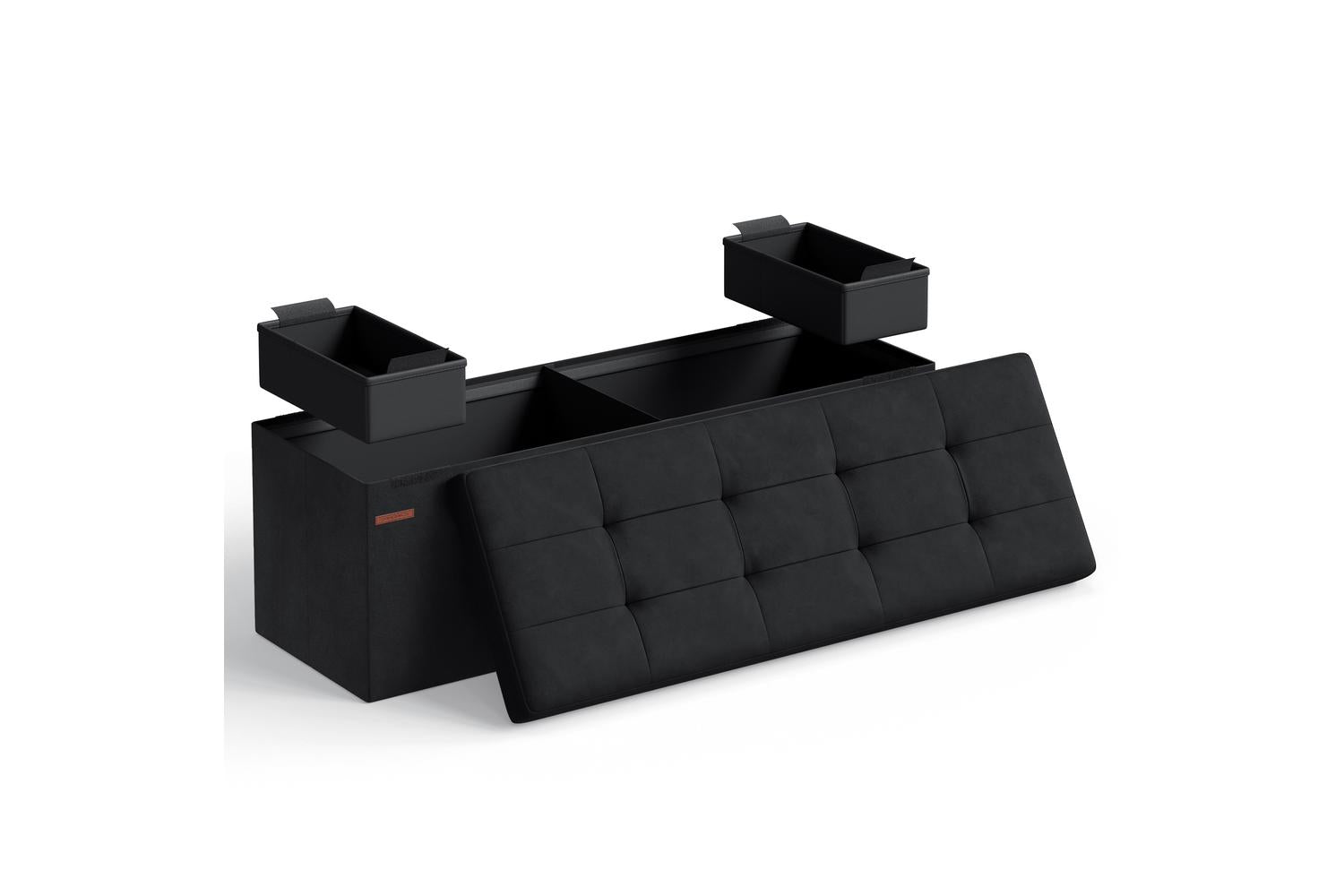 Storage Ottoman | Storage Bench | Linen-look Fabric | 110cm