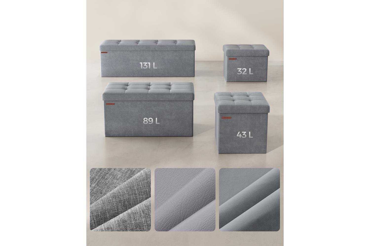 Storage Ottoman | Storage Bench | Velvet | 110cm-5