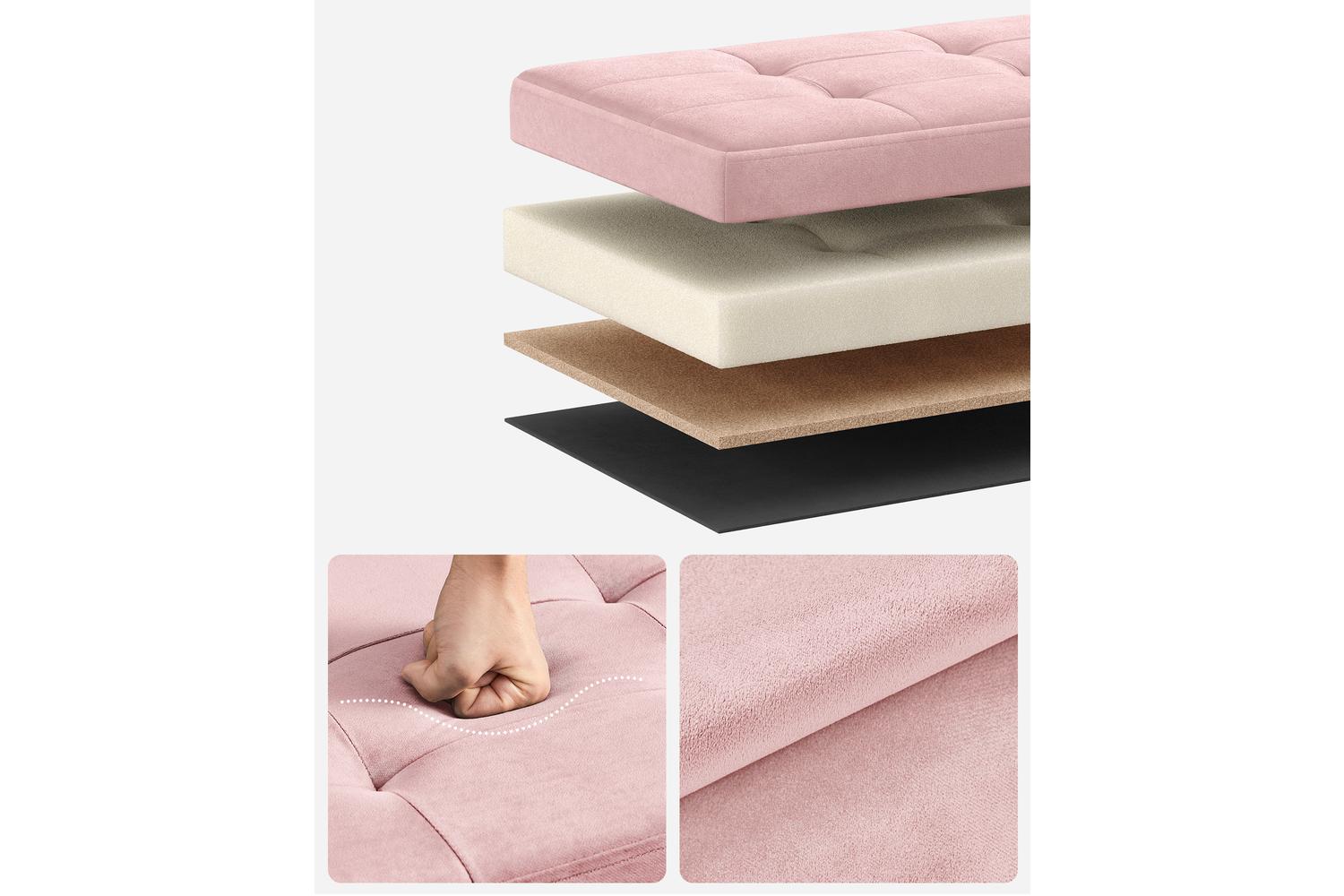 Storage Ottoman | Storage Bench | Linen-look Fabric | 110cm-2