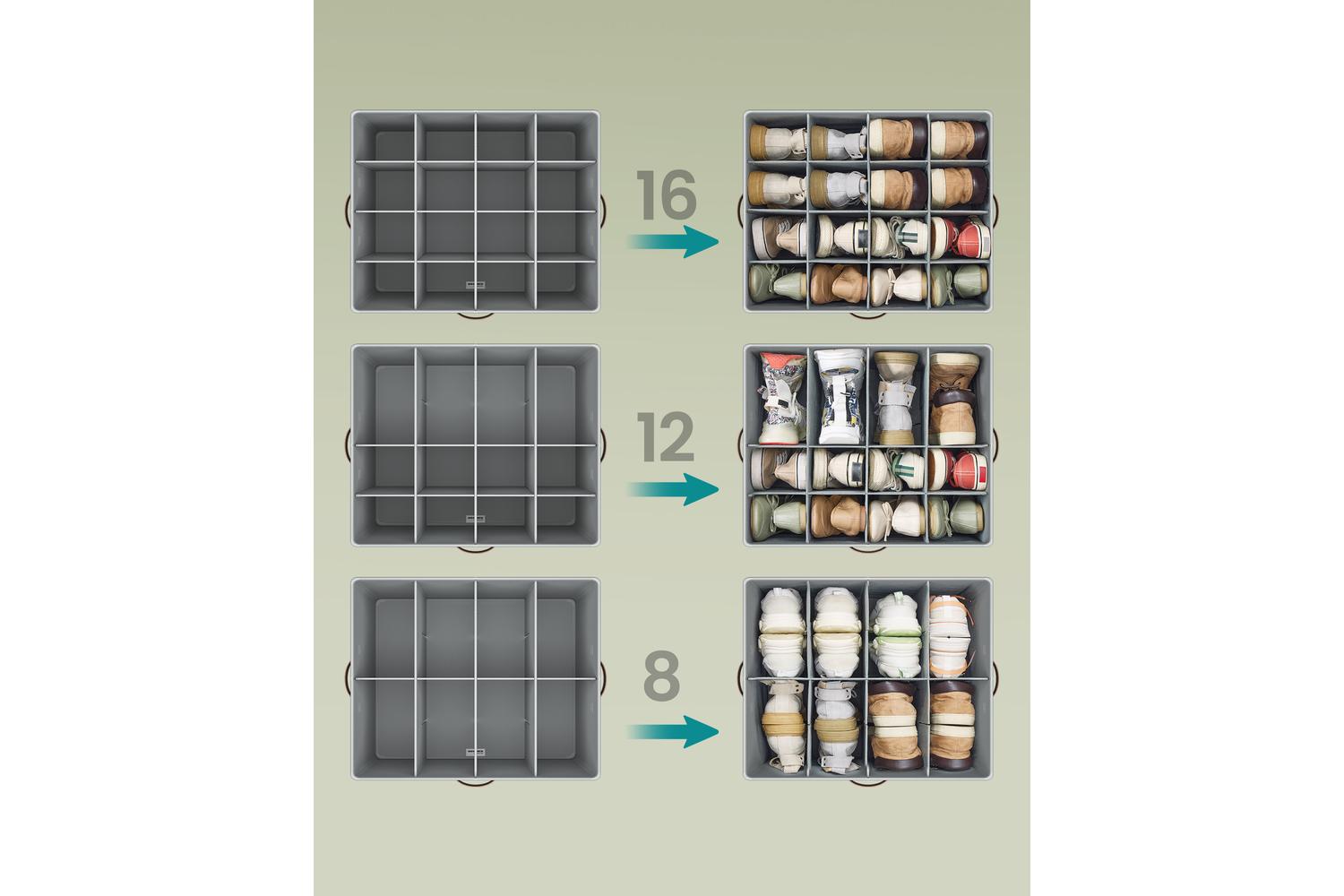 Shoe Organizer | Shoe Storage Box | Fabric And Pvc | 54 X 43 X 32.5 Cm-3