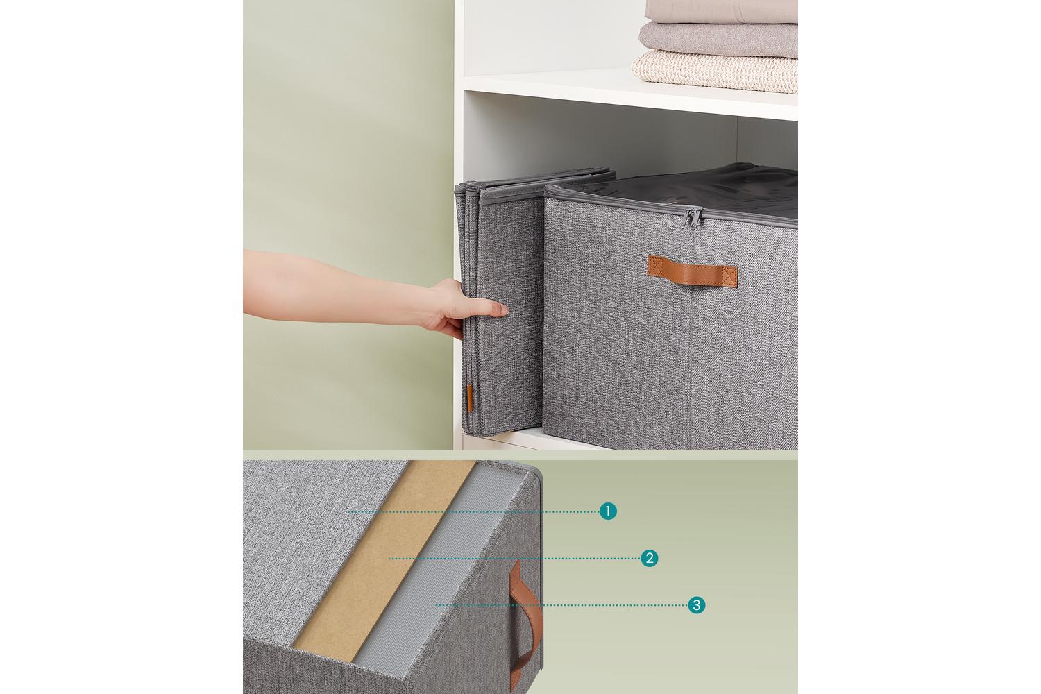 Shoe Organizer | Shoe Storage Box | Fabric And Pvc | 54 X 43 X 32.5 Cm-4