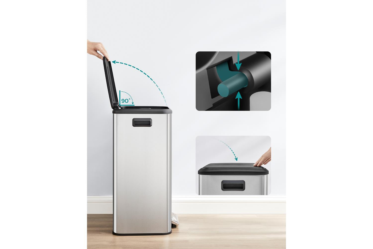 Trach Can | Rubbish Bin | Stainless Steel | 10.5 Gallon-3