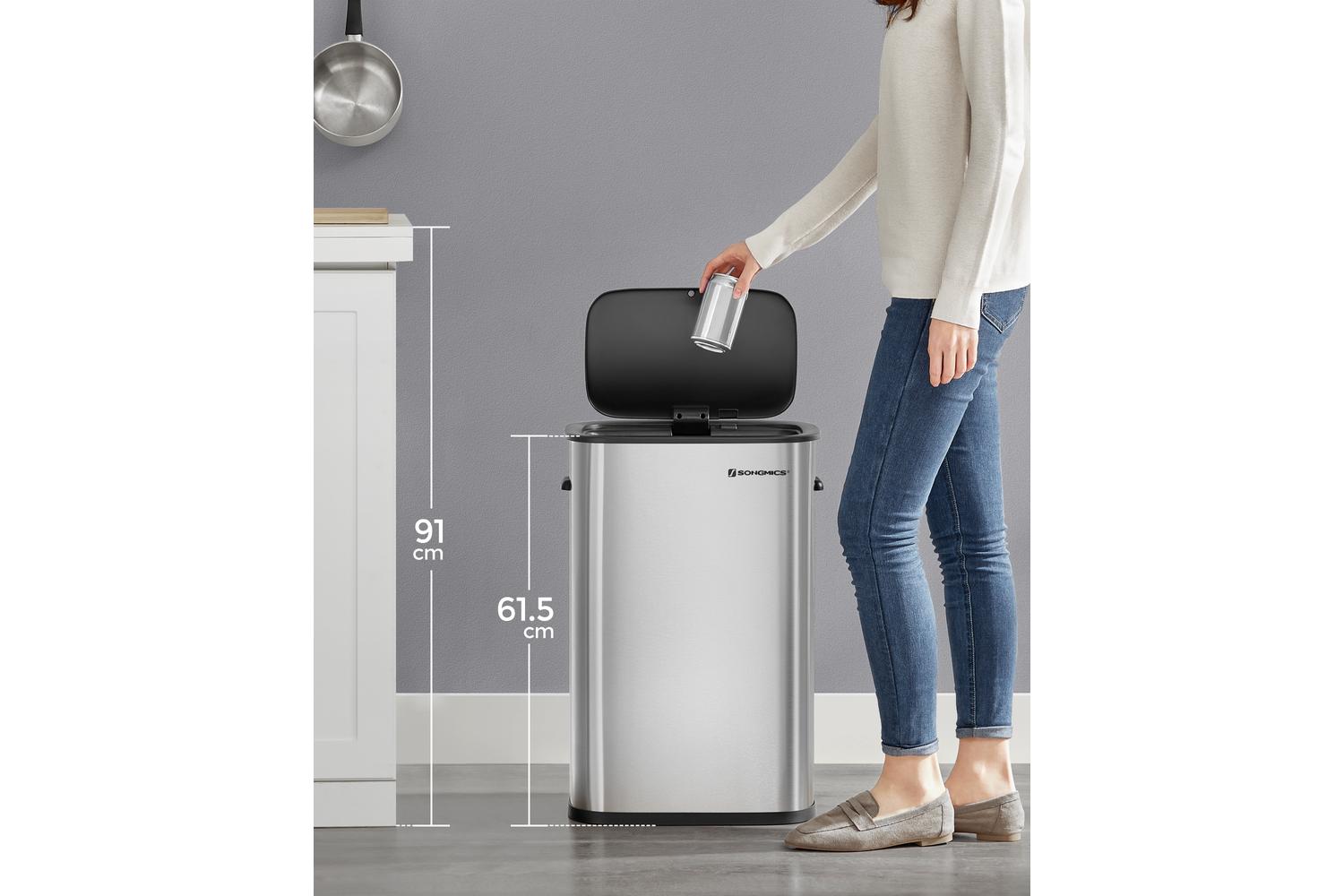 Songmics Automatic Kitchen Bin | Stainless Steel | 50l-7