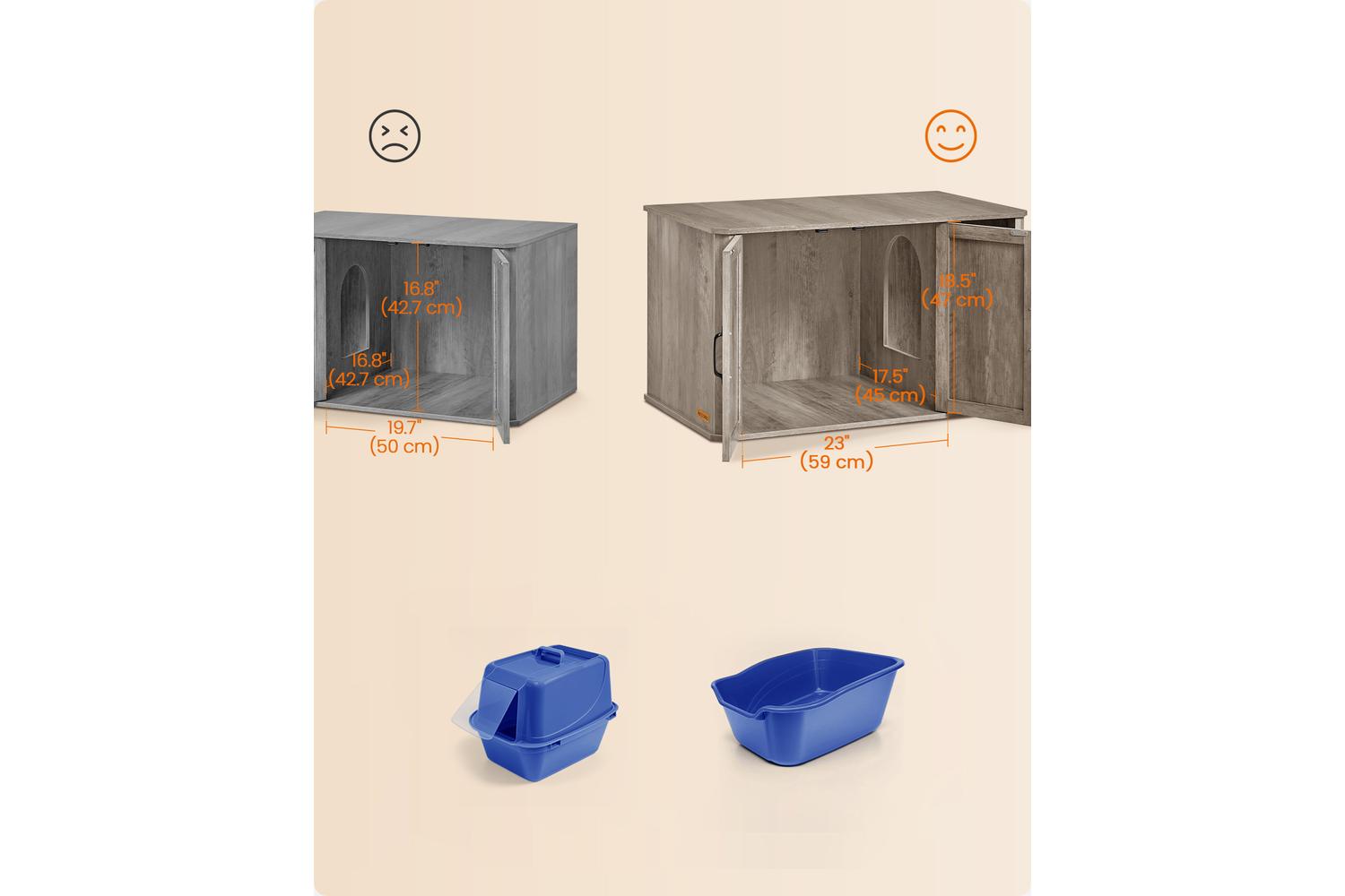 Cat Litter Box Enclosure | Cat Litter Box Cabinet | Particle Board | 59 X 45 X 47 Cm-4