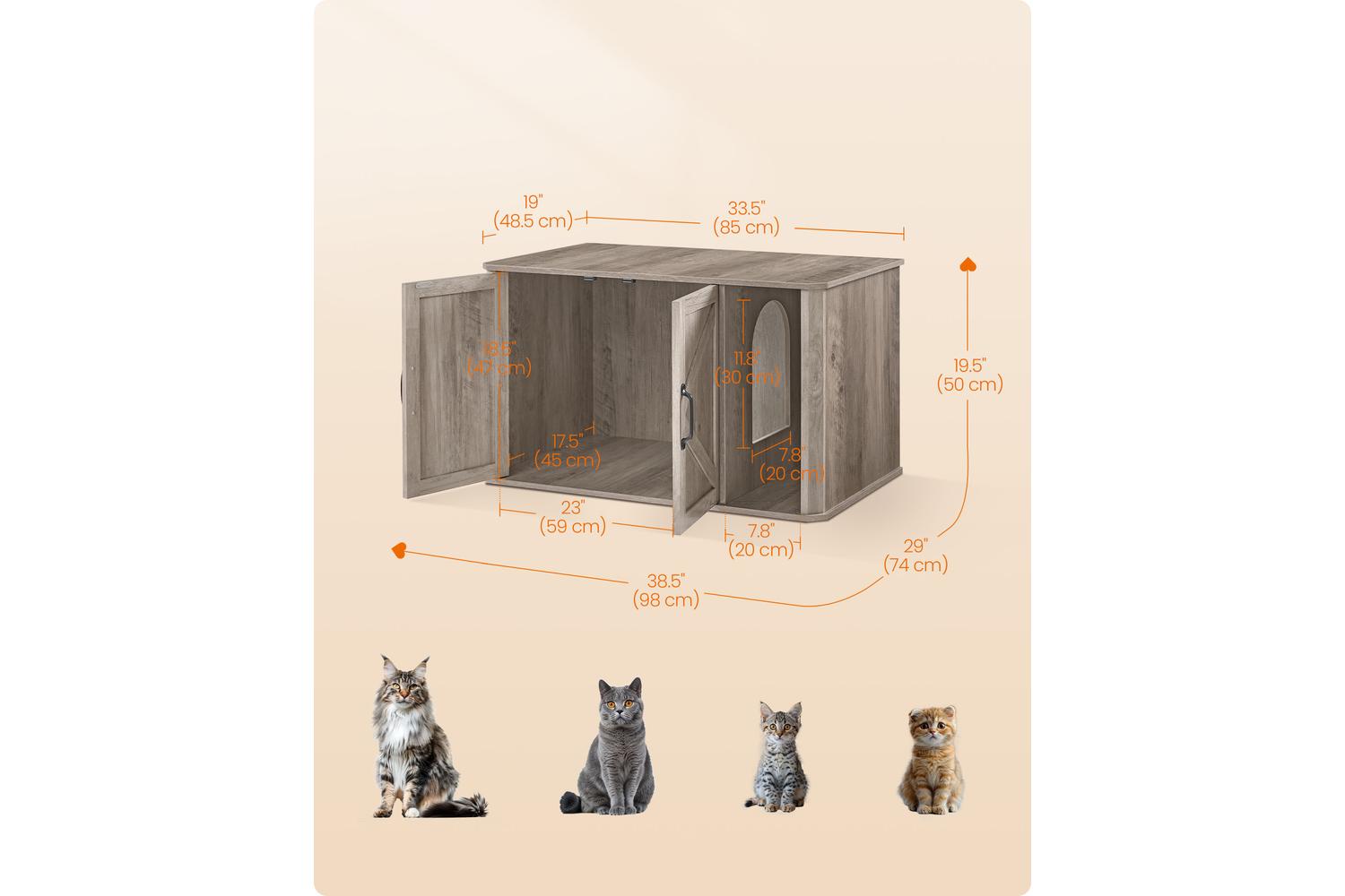 Cat Litter Box Enclosure | Cat Litter Box Cabinet | Particle Board | 59 X 45 X 47 Cm-5