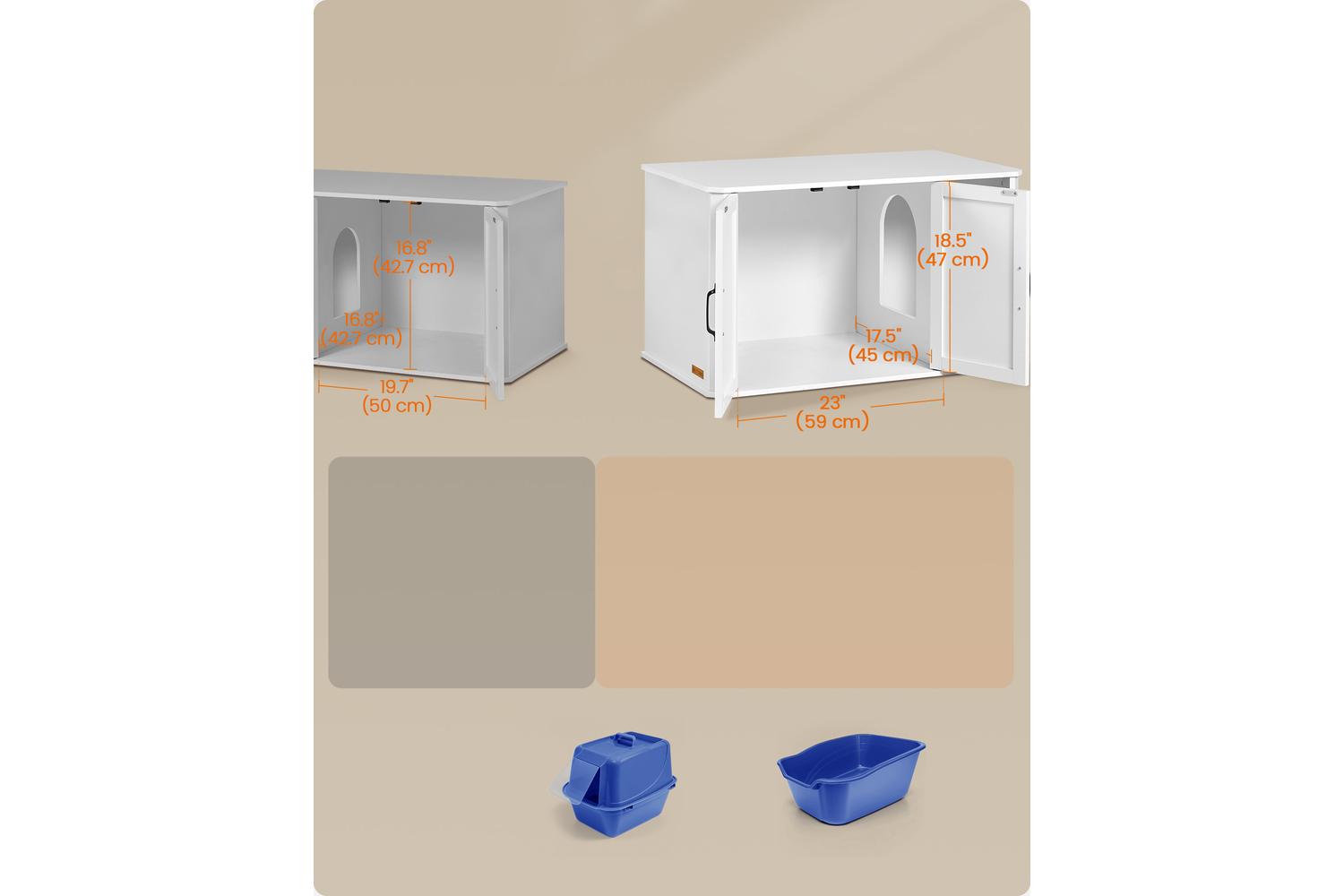 Cat Litter Box Enclosure | Cat Litter Box Cabinet | Particle Board | 59 X 45 X 47 Cm-3