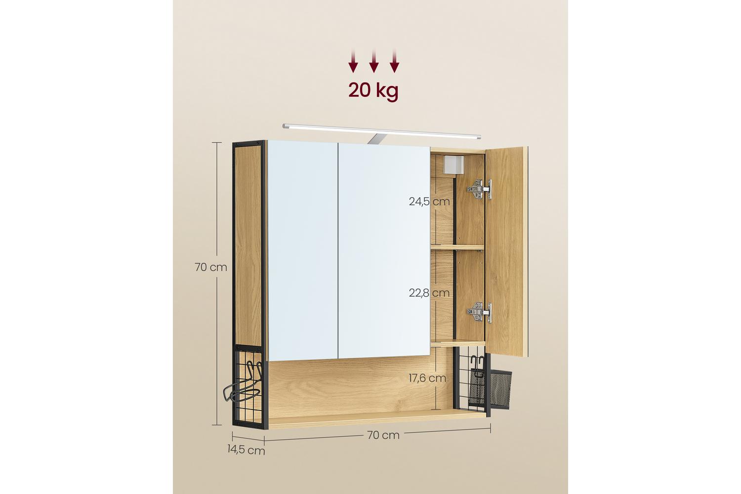 Mirror Cabinet | Wall Cabinet | White | Medium-3