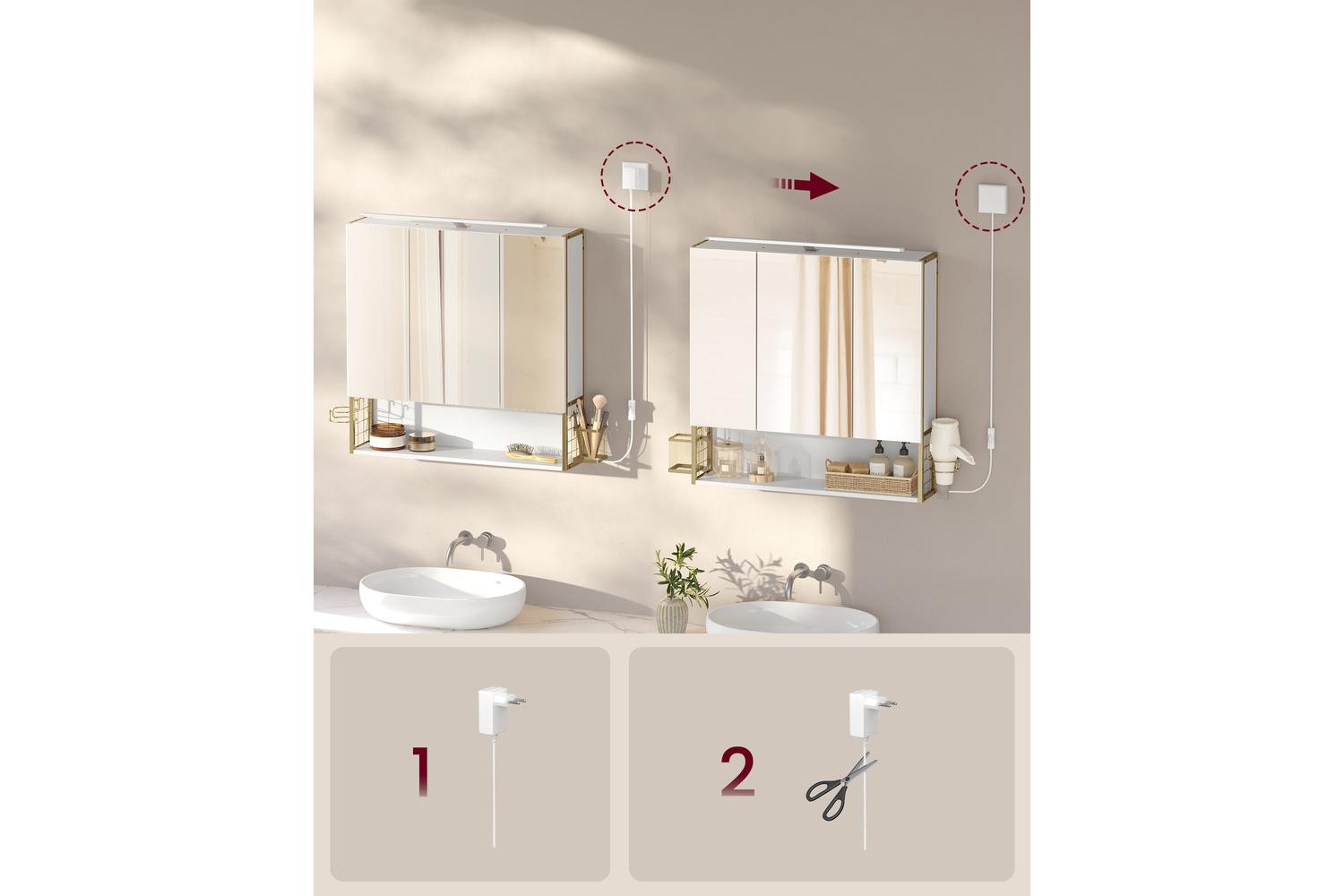 Mirror Cabinet | Wall Cabinet | White | Medium-7